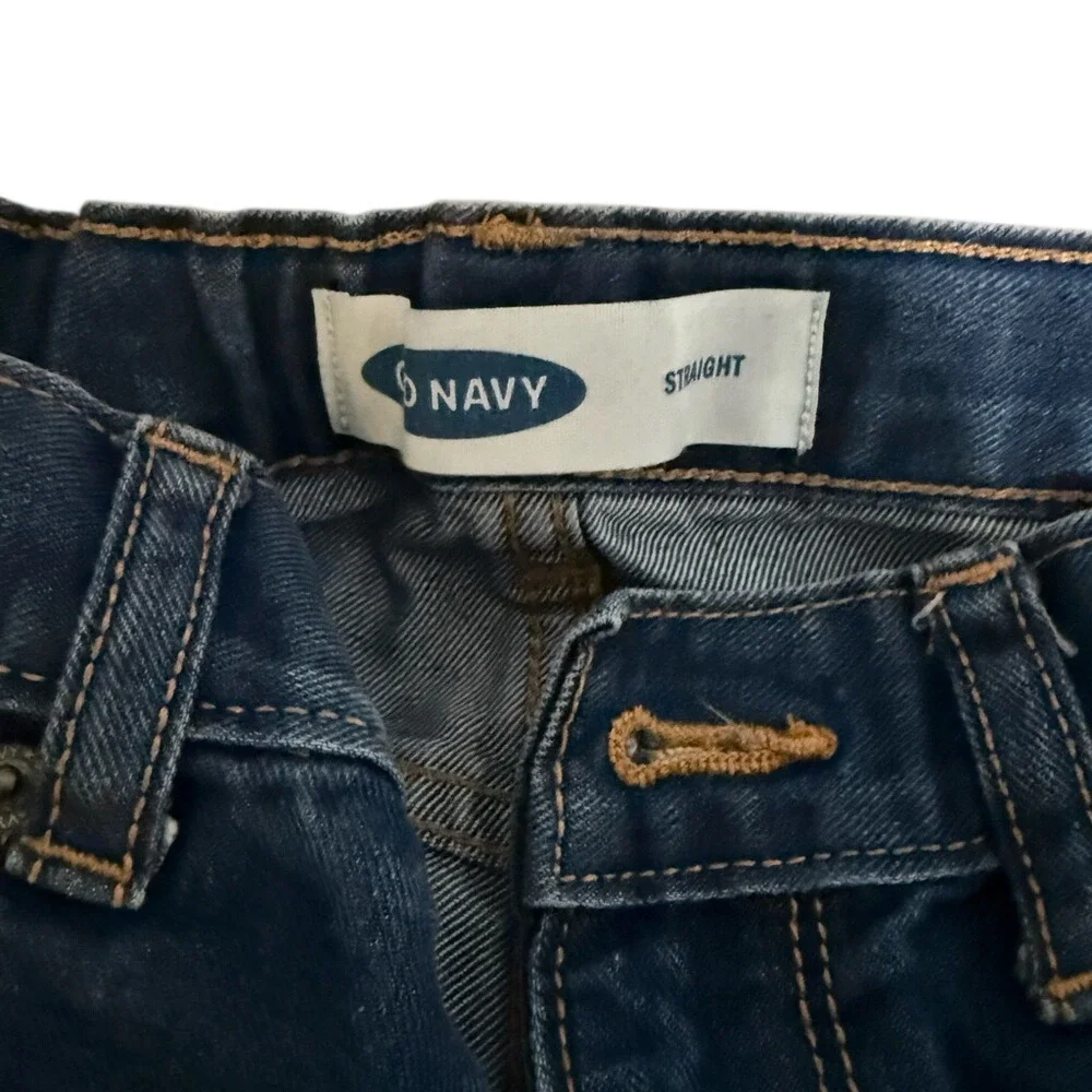 Old‎ Navy Girls Straight Leg Jeans Dark Wash Size 12 Elastic Waist